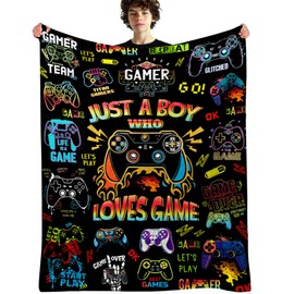 Gamer Gifts for Boys, Gaming Gifts for Teenage Boys, Gamer Blanket for Teen Boys Soft Cozy, Game Room Decor for Boys (50x60)