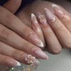 MERVF Almond Press on Nails Medium Fake Nail White French