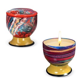 Home Aromatherapy Candles, 2 Packs of 4-Ounce Natural Soy Candles, Portable tin can Candle Set, Suitable for Travel, spa, Bathing, Yoga, Home Decoration (Jasmine, Lavender)