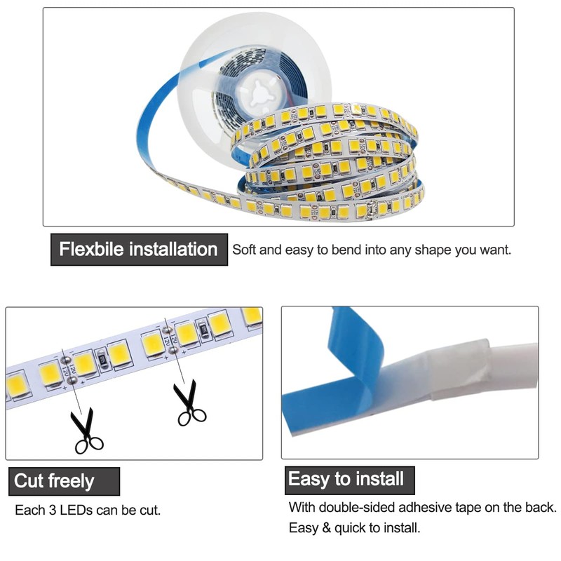Tesfish 12 V LED Strip Light, 5 m Warm White