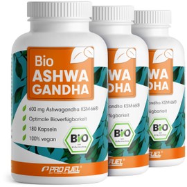 Organic Ashwagandha Capsules 540x with KSM-66 Ashwagandha - 600 mg Ashwagandha Root Extract per Day - No Unwanted Additives - Laboratory Tested with Certificate - 100% Vegan - Supply for 9 Months