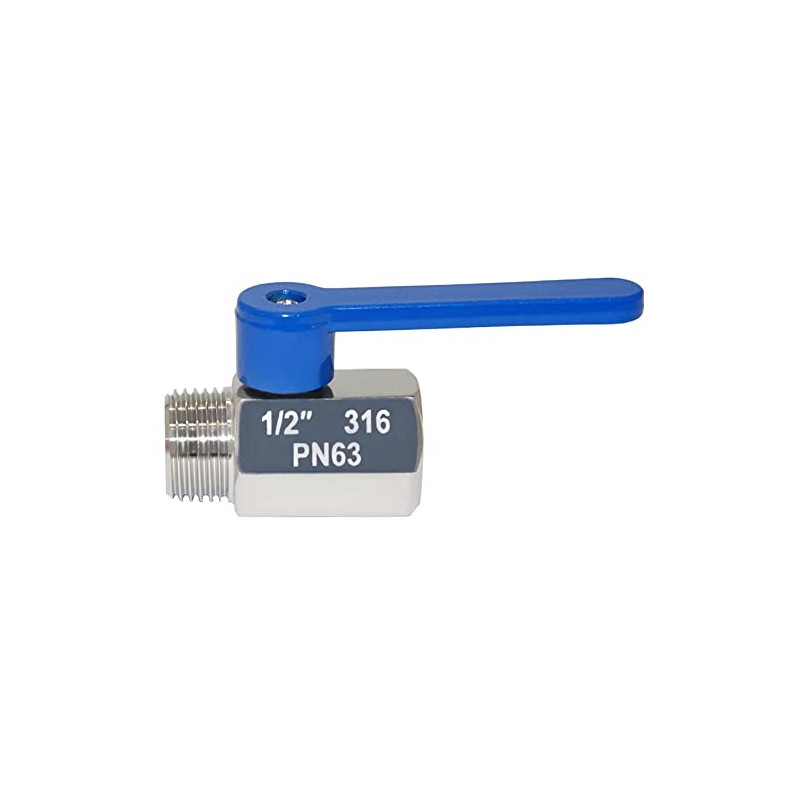 Beduan Mini Ball Valve Stainless Steel(316) 1/2" NPT Male x