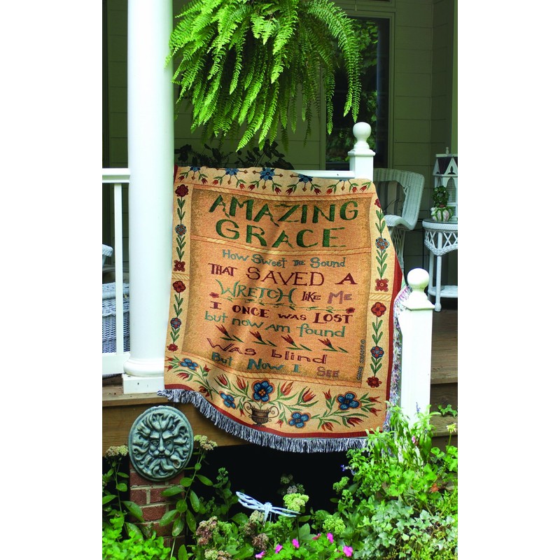 Manual 50 x 60-Inch Tapestry Throw with Fringe, Amazing Grace
