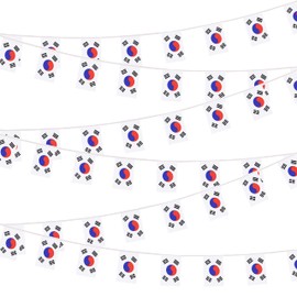South Korea Flags Korean Small Mini String Banner Flags Miniature South Korea Flags Banners for Grand Opening, Olympics Festival,Grand Opening Sports Celebration Decorations (50 Feet 38 Flags)