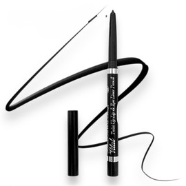 twist-up Lip and Eyeliner pencil with sharpener- Dual ended, waterproof, smudge-proof, on-the-go-beauty (black, one size)