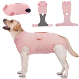 Kuoser Dog Surgery Suit Female Spay, Dog Recovery Suit Male Neuter, Puppy Clothes Onesie for Surgery Anti Licking Abdominal Wounds Pet Surgical Recovery Bodysuit Shirt, Substitute E-Collar & Cone