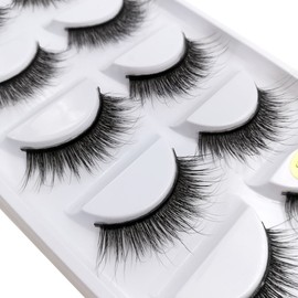 Scala 5 Pairs 3D Handmade Cotton Stalk Water Mink Cross Messy Mink Eye Lashes False Eyelashes 6 Styles to Choose (G801)
