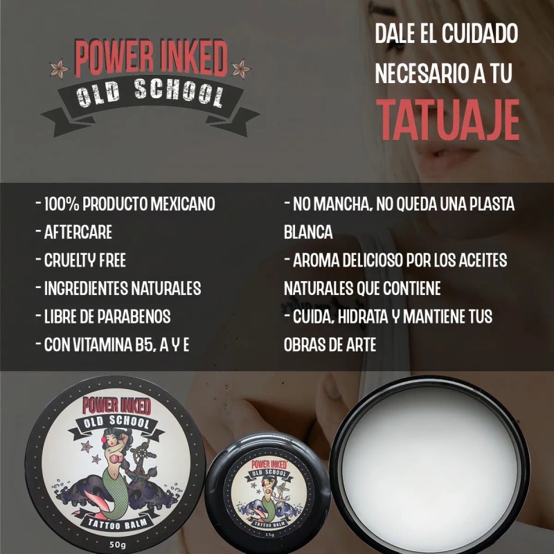 Crema Para El Cuidado De Tatuajes Power Inked 70 Grs