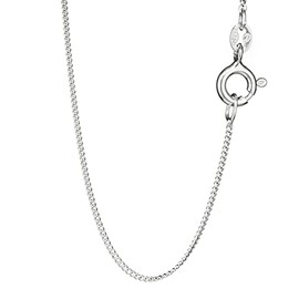 NKlaus Necklace very thin curb chain (38 cm - 80 cm) 925 silver necklace 0.8 mm wide silver chain, Sterling Silver