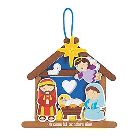 Nativity Craft Stick Ornament Craft Kit - Crafts for Kids and Fun Home Activities