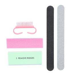 Kit de Limas de Uñas Profesional, Herramienta de Manicura Limas de Uñas Pedicura Kit de Arte de Uñas Con Cepillo de Uñas, Tablero de Esmeril de Doble cara Accesorios (5Pcs)