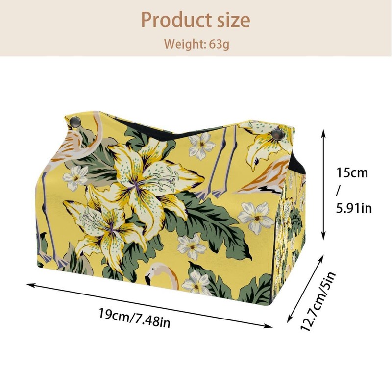 2 Pack Tissue Box Cover Holder, Palm Tree Leaves Tropic