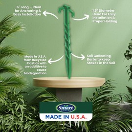 Heavy Duty Garden Stakes - Stronger Holding Power vs Metal Landscape Stakes - Made in USA - Biodegradable Over Time (No More Rusting Metal) (75, 6" EcoDuty Stakes)