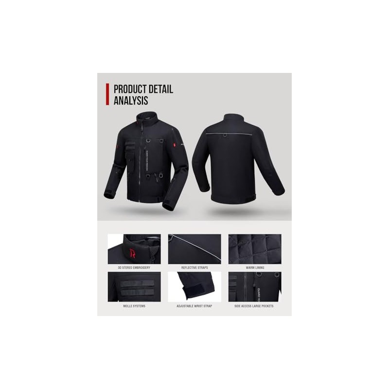 RIDEIRON CE Class A Men's Winter Motorcycle Jacket with Shoulder