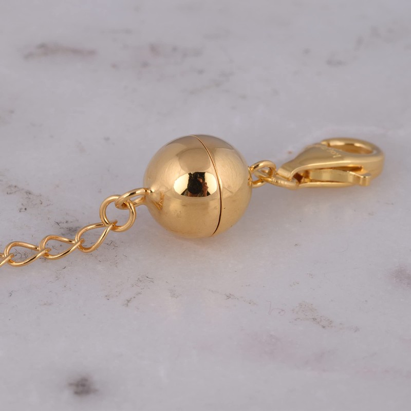 TJC Magnetic Ball Clasp with 2 Inch Extender in Yellow
