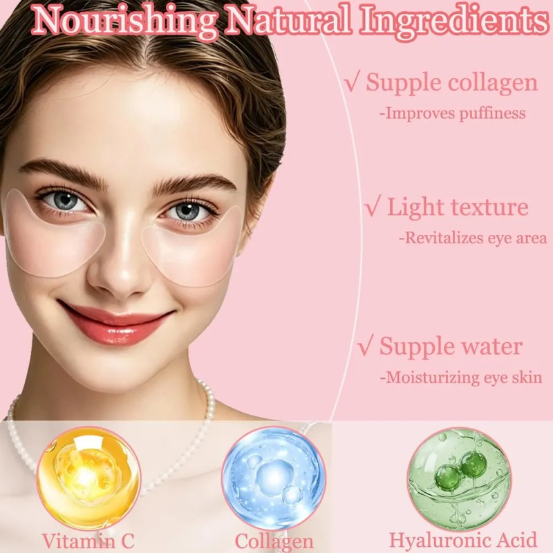 Almohadillas De Hidrogel Con Colágeno Rosa Para Líneas ~