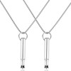 Mikovivi 2pcs Mindfulness Breathing Necklace, Funny Titanium Steel Breathlink Deep