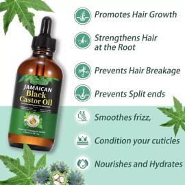 MAANI ESSENCE ORGANIC JAMAICAN BLACK CASTOR OIL 100% PURE AND NATURAL (USA SELLER)