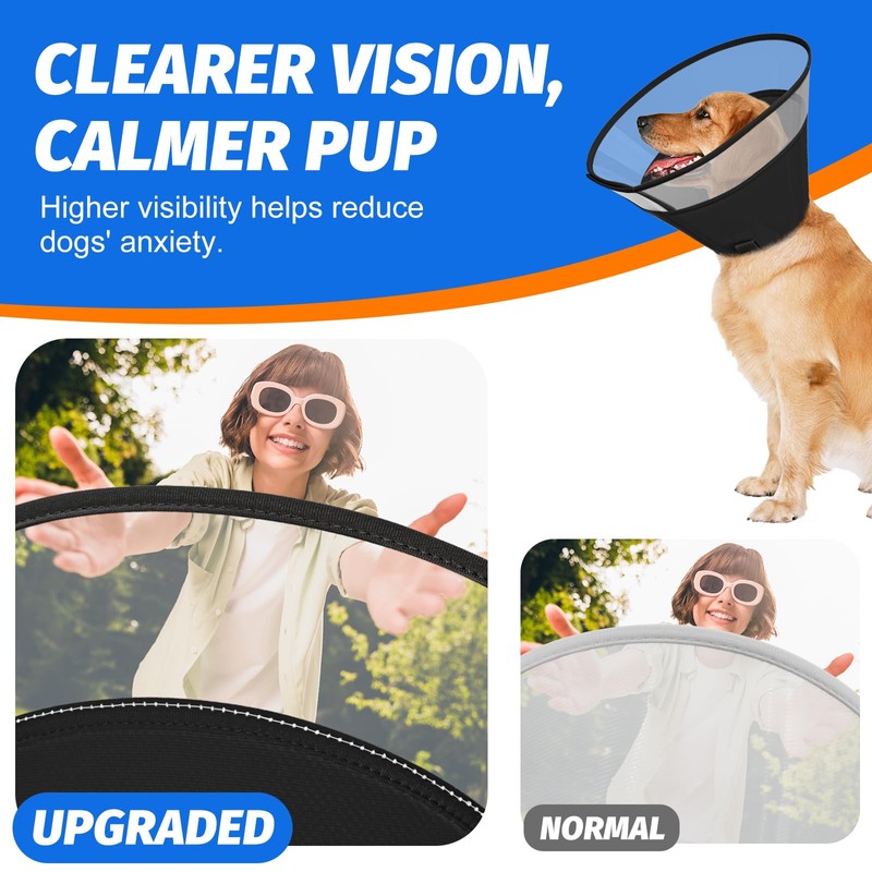 Dog Cone Collar with Soft Liner to Stop Licking, Elizabeth