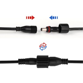 Liwinting IP67 Waterproof DC Extension Cable Cord 2.1mm x 5.5mm DC Extension Wire, 2m/6.56FT Black