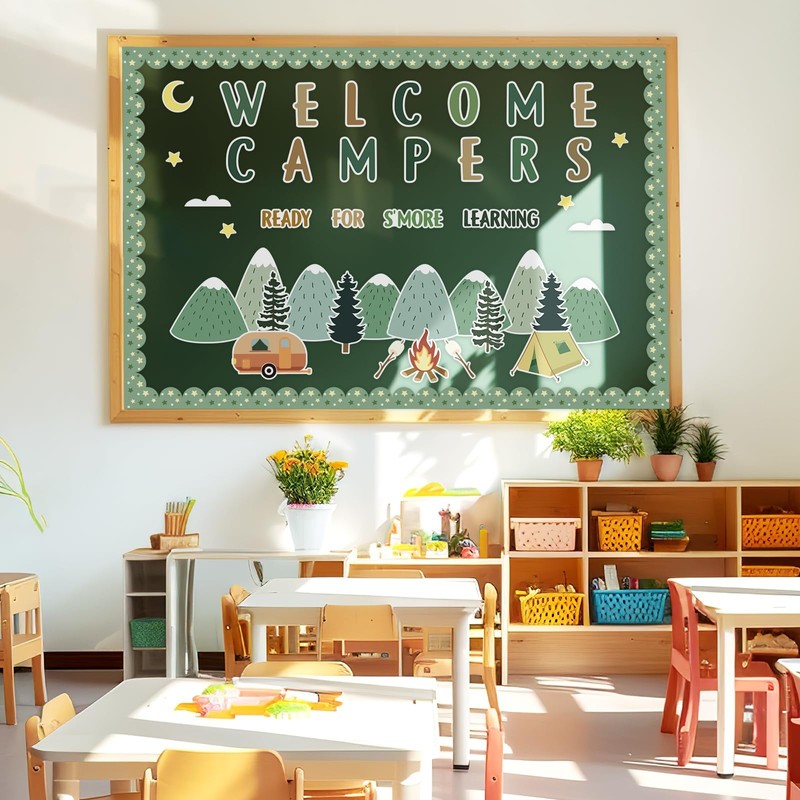Camping Bulletin Board Kit Adventure Mountain Back to School Decor