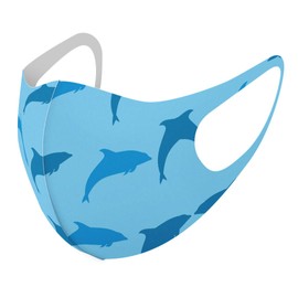 Smakore 010969 Design Mask, Set of 2, Polyester, Washable, Cloth Mask, Unisex, Sea, Dolphin, Blue