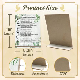 Putuo Decor Psalm 91 Scripture Desk Stand Faith-Inspired Christian Decor Inspirational Tabletop Sign 11.4x8.6 Inches