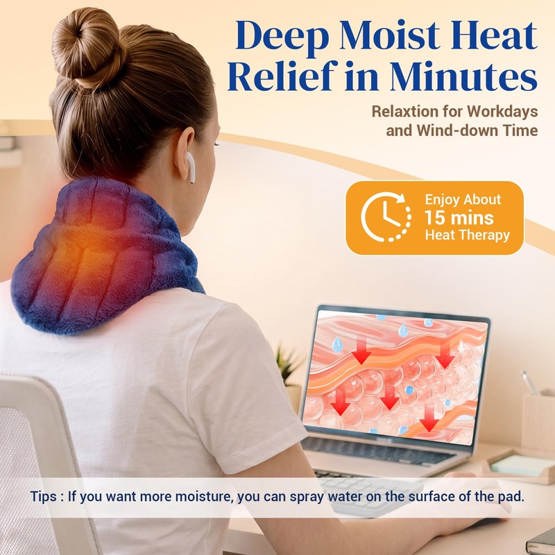 Microwave Heating Pad for Neck Pain Relief, Moist Therapy, 33"x4"