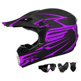 TIANDU Youth Dirt Bike Helmet,ATV Helmet Motorcycle Helmets ,Unisex Offroad Helmets with Gloves Goggle Face Shield,Full Face Helmets Dot Approved
