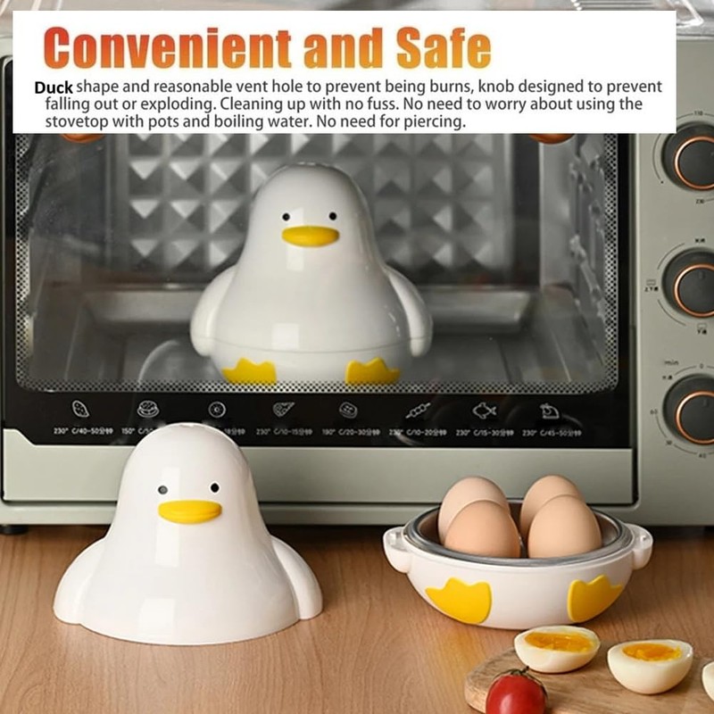 Microwave Egg Boiler Duck Shape 4 Egg Capacity Microwave Egg