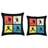 Play Squash Racket Ball Retro Squash Player Throw Pillow