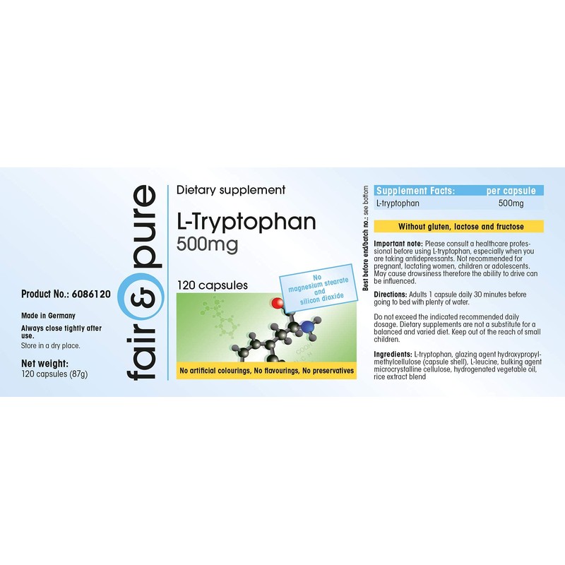 Fair & Pure® - L-Tryptophan 500 mg - Vegan -