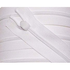 2 Zips for Bed Linen Plastic Not Separable 155 cm White with Special Bed Linen Slider