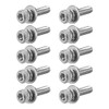 sourcing map M2.5 x 10mm Stainless Steel Hex Socket Head