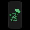 Cute Teddy Bear Heart Sweet Funny Style 14 Glow in