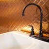FASÄDE Quilted Decorative Vinyl Backsplash Panel in Polished Copper (6X6