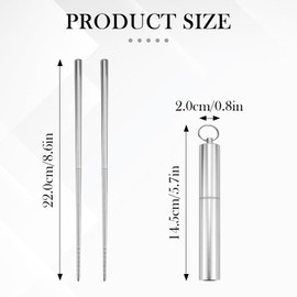 Folding Chopsticks with Case - 304 Stainless Steel Travel Chopsticks Set Collapsible & Portable Metal Utensils for Outdoor,Camping, Office Lunch