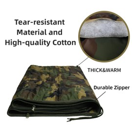 GHILEO Camo Poncho Liner, Army Blanket, Military Sleeping Bag, with A Compression Carrying Bag, for Traveling, Hiking, Camping, Outdoor Survival, Car Blanket