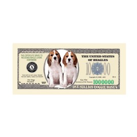 American Art Classics Beagle Dog Million Dollar Bills - (Pack of 5) - Best Gift for Beagle Lovers