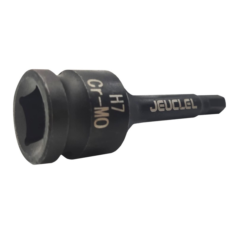 JEUCLEL 7mm Hex Impact Bit Socket, H7 1/2-Inch Impact Drive