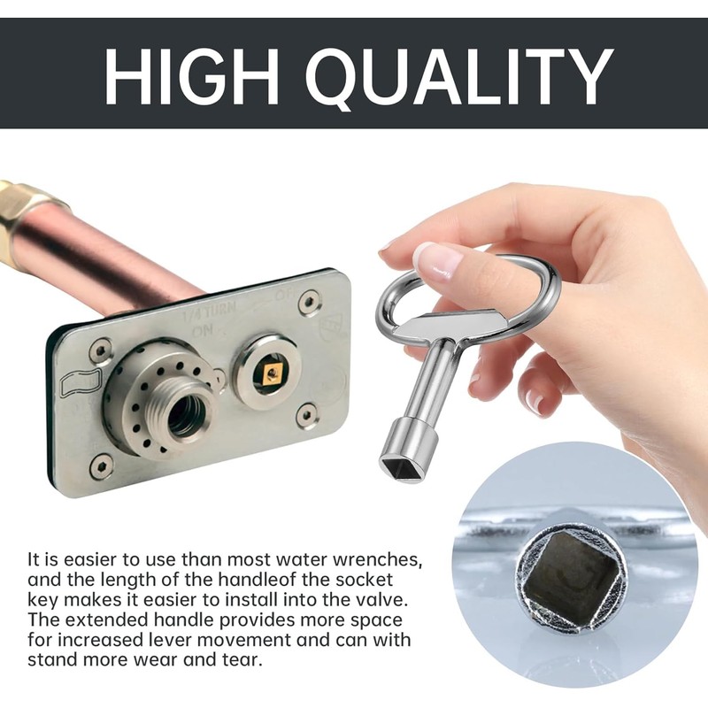 Pack of 2 Square Keys, 8 mm Square Key Valve,