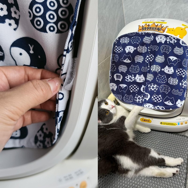 Curtain for Self Cleaning Cat Litter Box,Reduces Cat Litter Bounce,