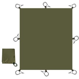【Japanese Brand】LUHANA Ground Sheet Tent Sheet Water Resistance 5000mm Leisure Sheet Waterproof Thick Lightweight Compact Outdoor Camping Mountaineering with Rubber Loops & Grommets (Army Green