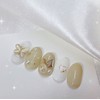 [Handmade Nail Tips] Olive Butterfly Nails - Long Oval /