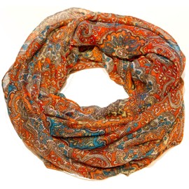 AvaMia Loop Scarf Women's Scarf Patterned 80 cm x 170 cm, Colourful
