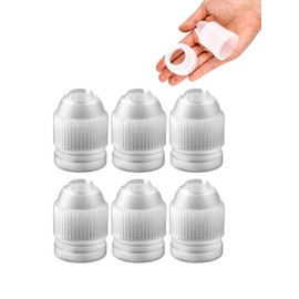 Large Piping Nozzle Coupler, Coupler for Piping Bags, Icing Coupler for 1M 2D 2F 4B 6B 1A 2A 234 Tip, 6 Pcs