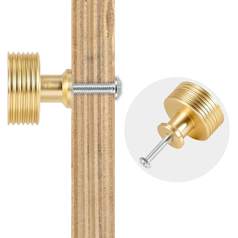 TRIXES 4PK Matte Gold Drawer Knobs - Decorative Cabinet Drawers