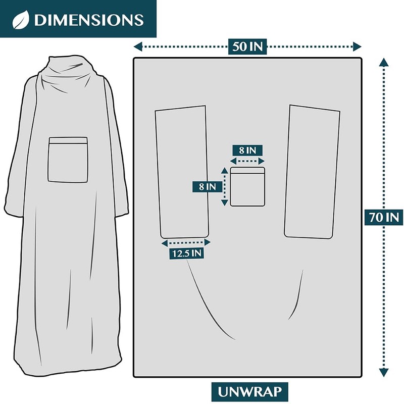 Premium Fleece Blanket with Sleeves by Pavilia | Warm, Cozy,