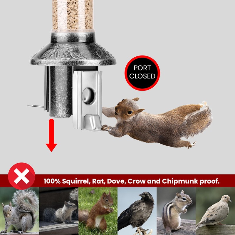 Roamwild PestOff Squirrel Proof Bird Feeder (Antique Platinum)