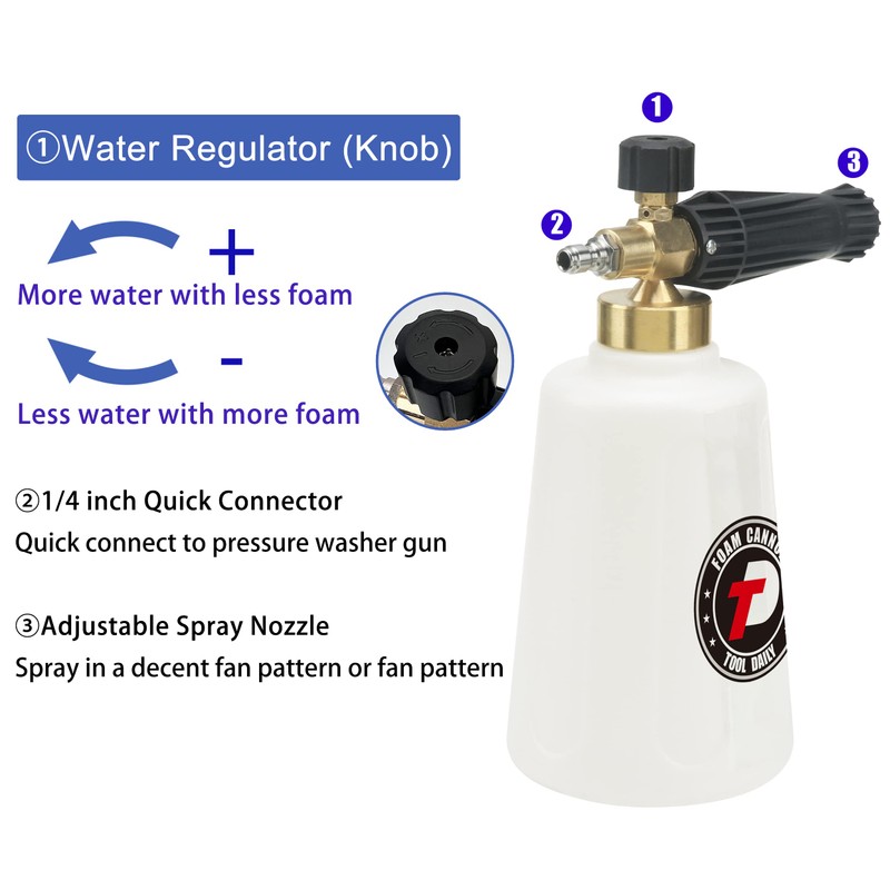 Tool Daily Pressure Washer Foam Cannon for Car Wash, Snow